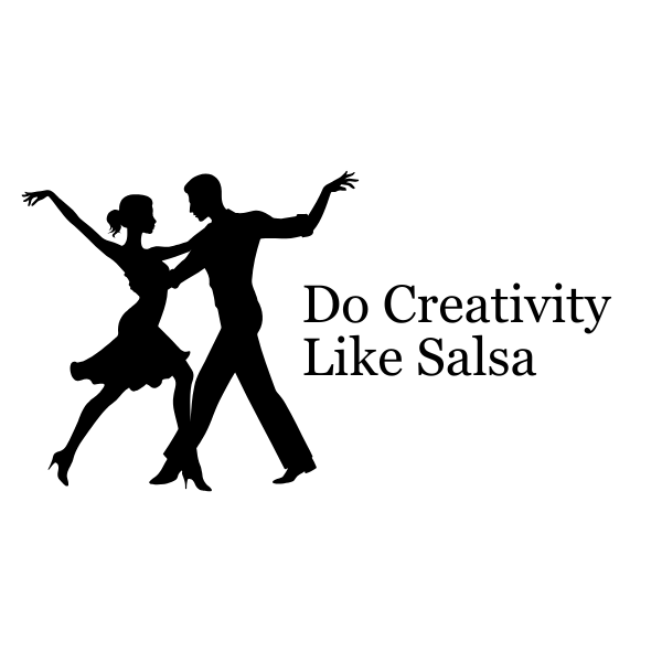 Silhouette of a salsa dancing couple representing vibrant, spontaneous creativity