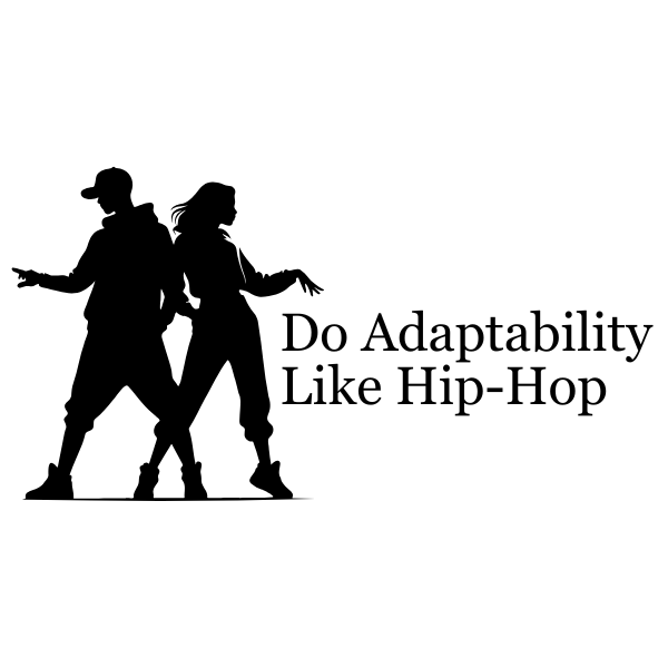 Hip-hop dancer silhouettes symbolizing adaptability, change, and fearless creative energy.