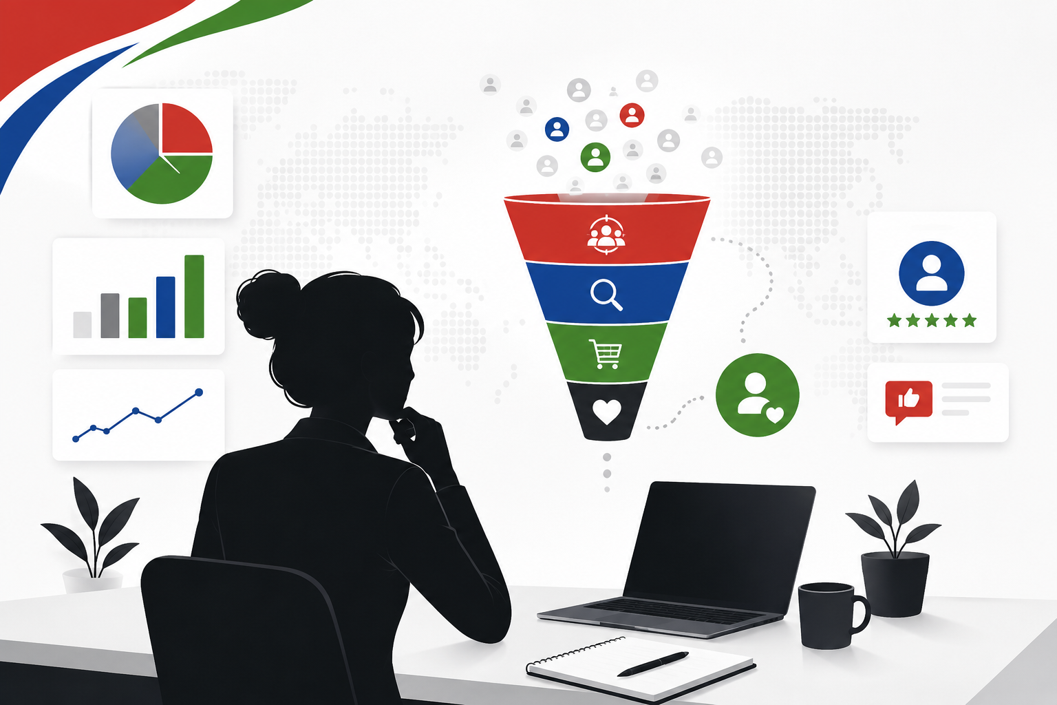 Marketing strategy for small business planning session with marketing roadmap and business goals.